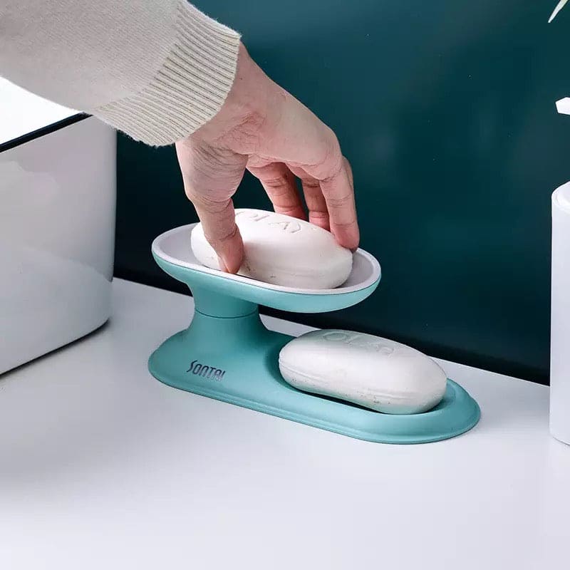 Rotating Double Layer Drain Plastic Soap Holder, Soap Storage Box, 360˚ Degree Rotation Double Layer Bathroom Soap Dish, Household Bathroom Accessories Soap Box Rotating Double Layer Drain Plastic Soap Holder, Soap Storage Box, 360˚ Degree Rotation Double Layer Bathroom Soap Dish, Household Bathroom Accessories Soap Box